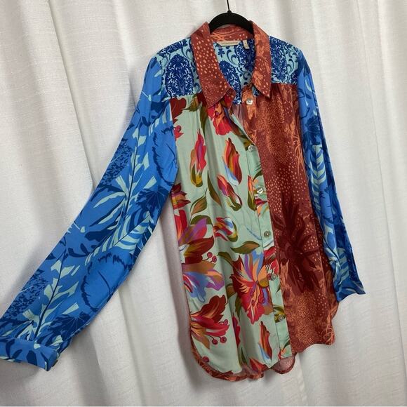 Soft Surroundings Floral Hermosa Tunic Blouse Sz.M - Picture 7 of 15